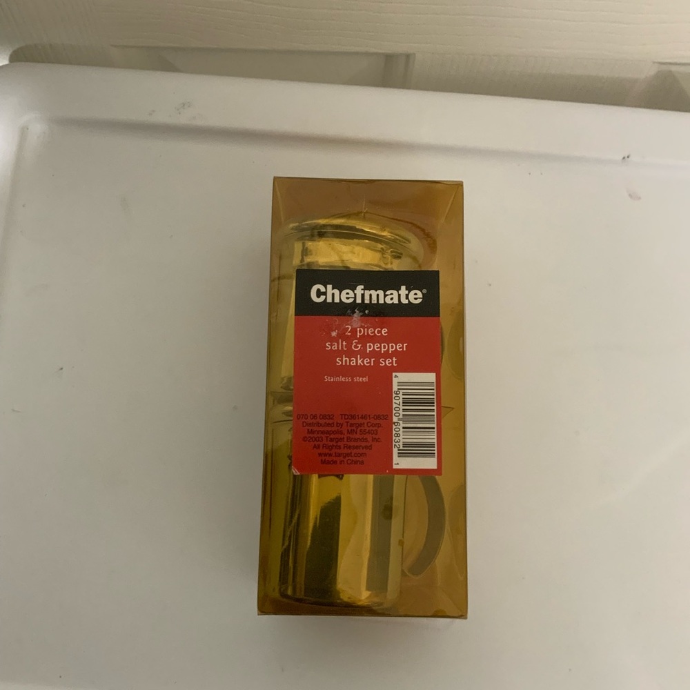 NWT Chefmate Stainless Steel Salt & Pepper Shaker Set